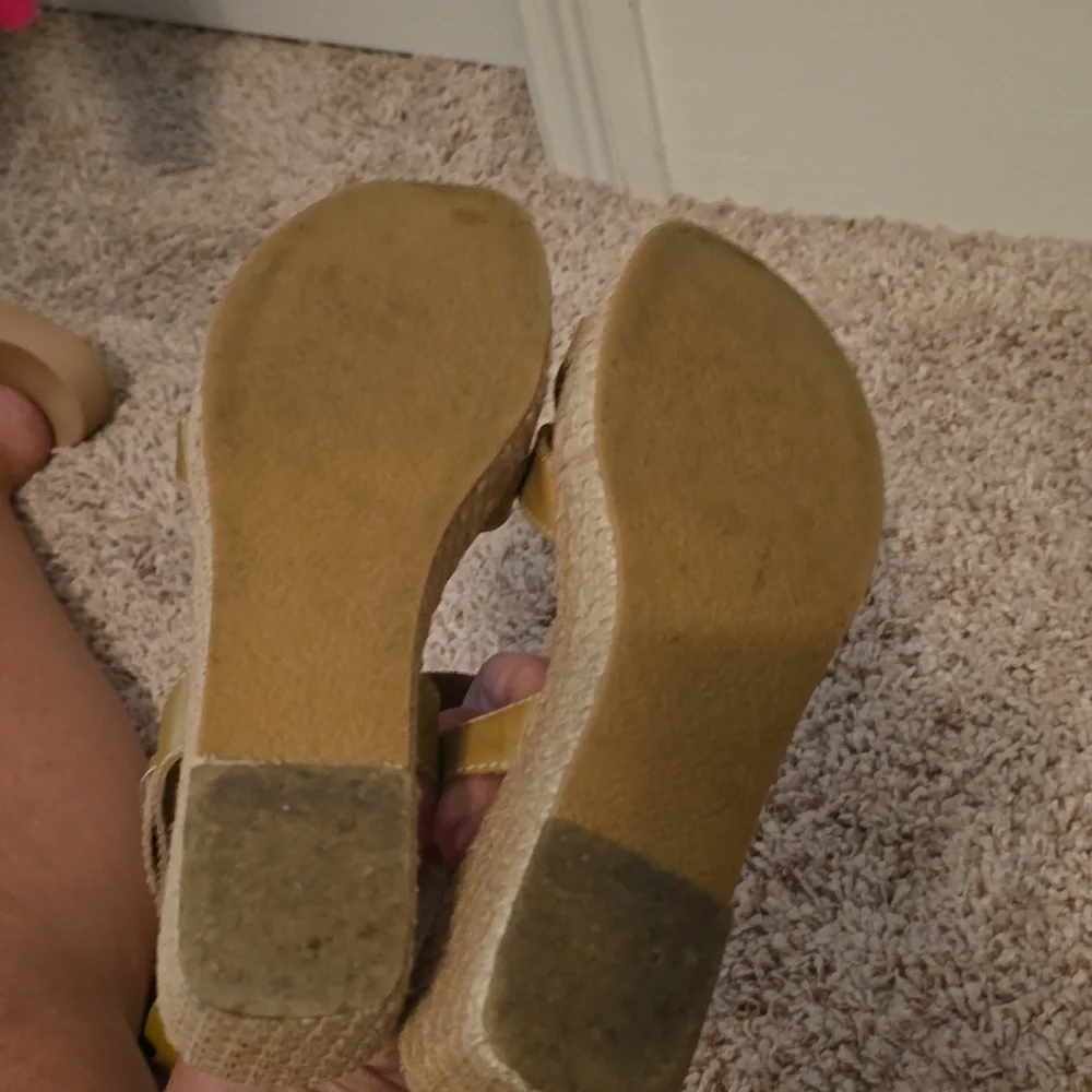 J.Jill Women's Tan Wedge Sandals EUC Size 7 (0718)